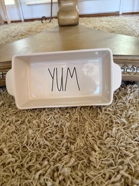 Rae Dunn Artisian Collection Ceramic Loaf Pan Yum By Magenta 9x5 Farmhouse